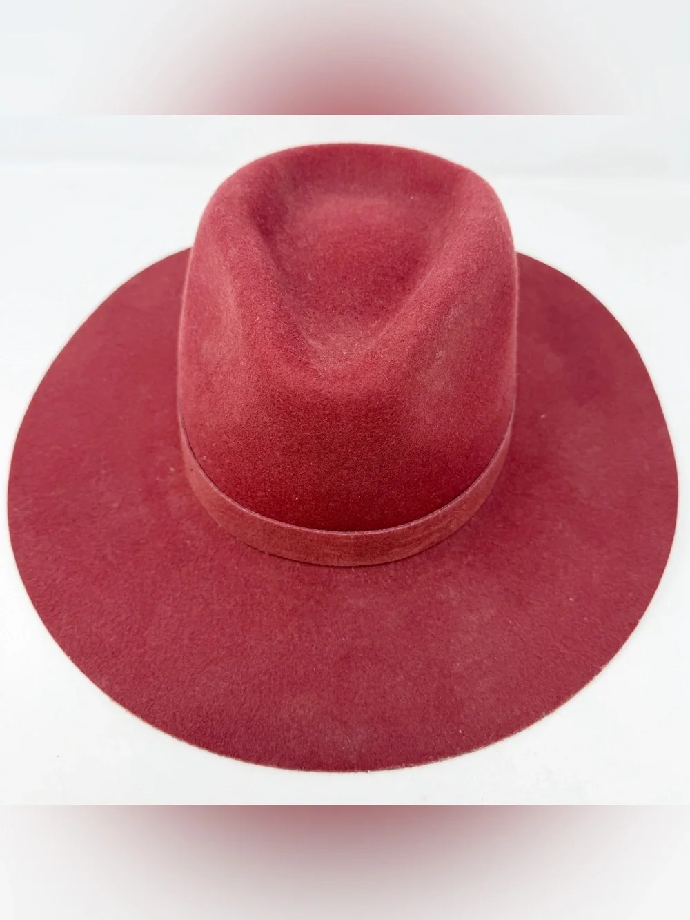 Wyeth Red Wool Wide Brim Fedora Rancher Hat OS Womens Boho Festival